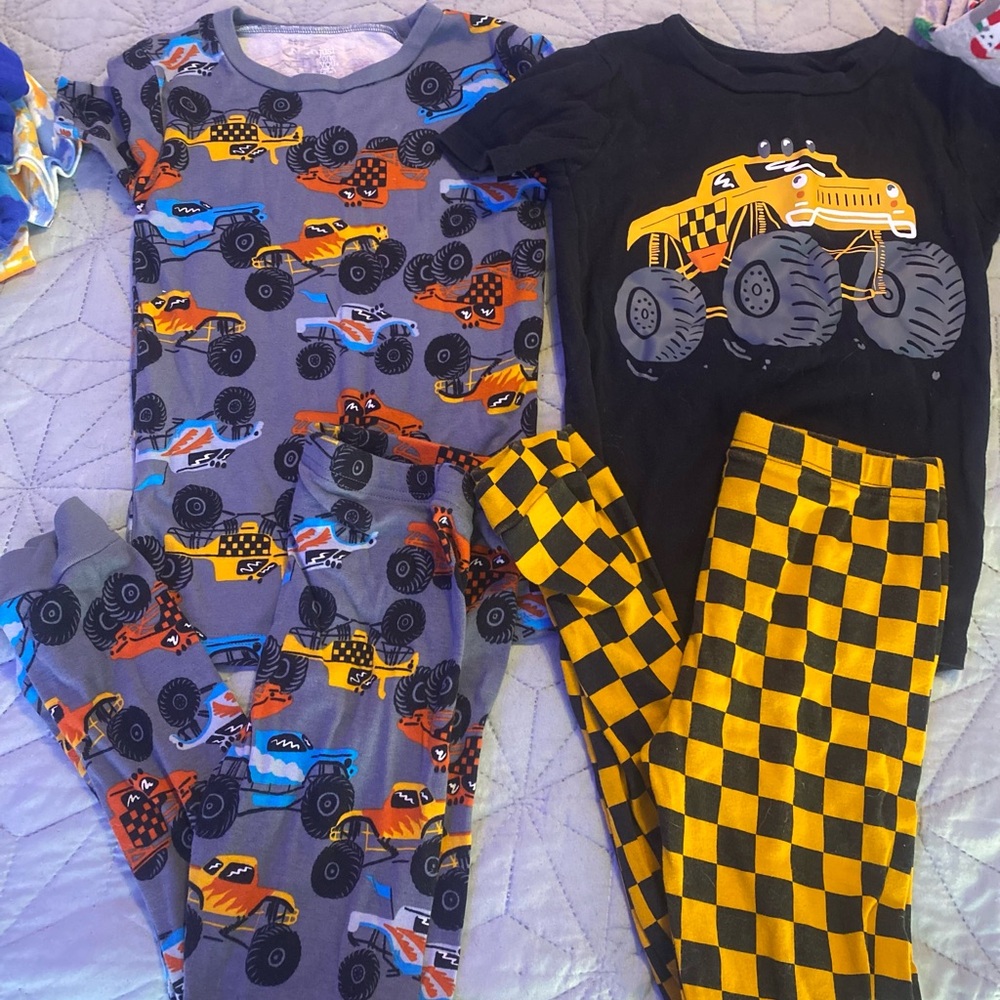 Monster Truck short sleeved pjs